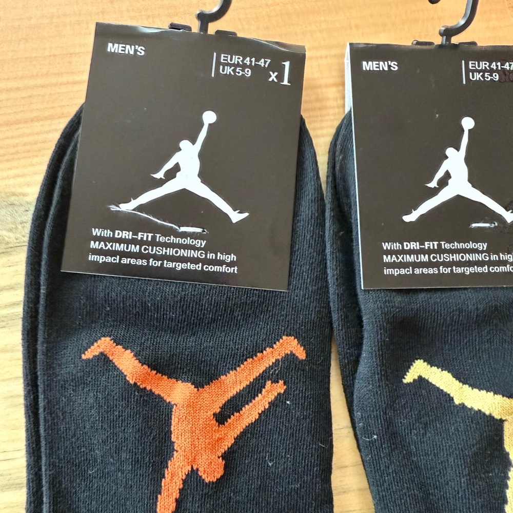 Jordan Black and Orange Athletic Socks - Picture 2 of 3